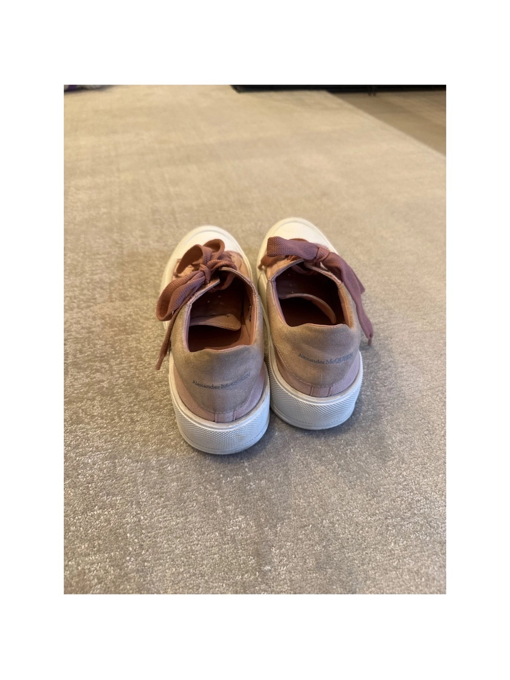 Alexander McQueen Pink Canvas Low-Top Sneakers with Ribbon Laces - Picture 2 of 7